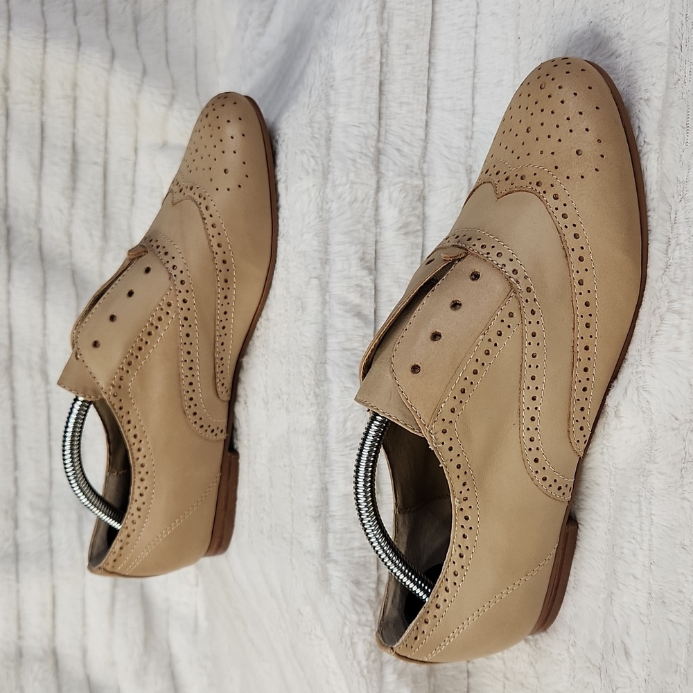 Steve Madden "Trouser" Oxford Laceless Shoes Tan Size 7 - Picture 2 of 8